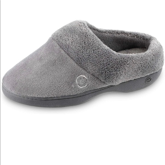 isotoner Cozy Terry Hoodback Clog Slipper Memory Foam, Comfort Arch Support